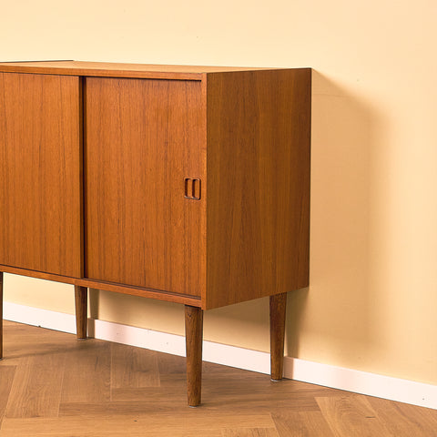 Danish Cabinet with Sliding Doors in Teak