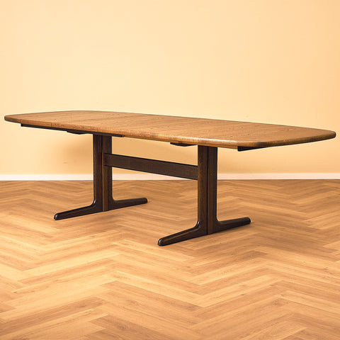 Danish oval dining table in smoked oak by Skovby