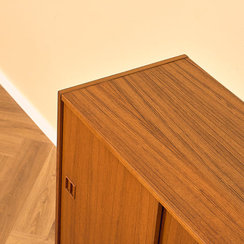 Danish Cabinet with Sliding Doors in Teak