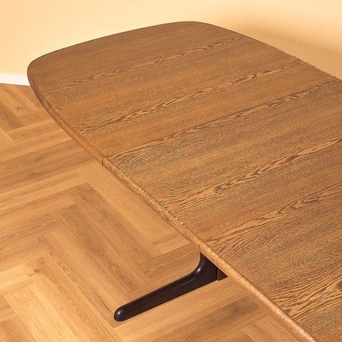 Danish oval dining table in smoked oak by Skovby