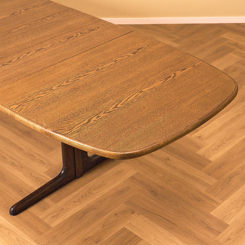 Danish oval dining table in smoked oak by Skovby