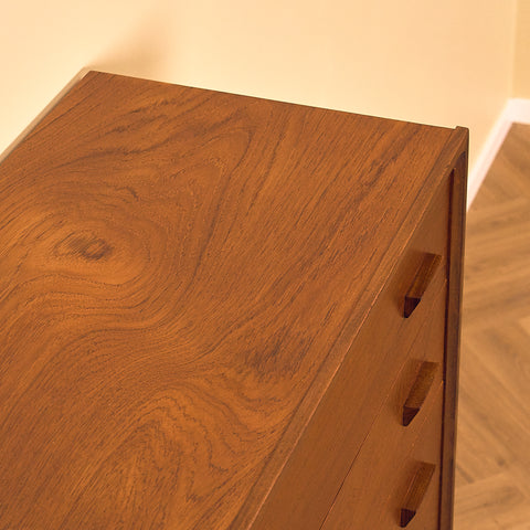 Tall Danish Chest of Drawers in Teak and Oak, 1950s