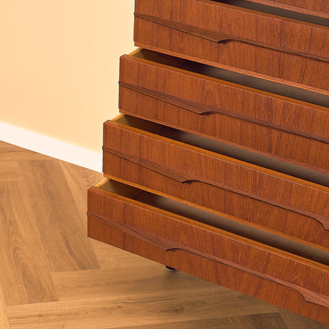 Tall Teak Chest of Drawers by J.G. Møbler, 1950s