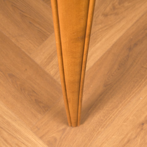 Swedish round dining table in teak and beech