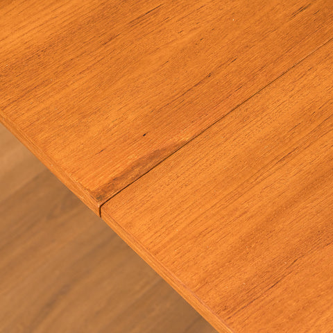 Swedish round dining table in teak and beech