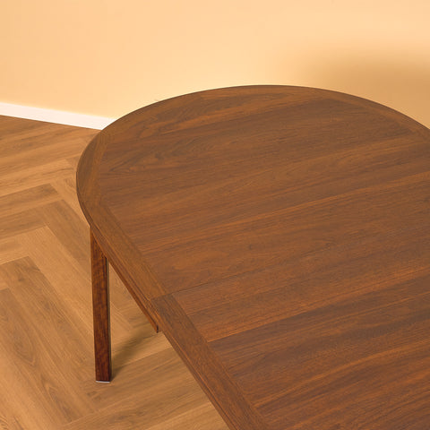 Swedish round dining table in walnut by Nils Jonsson for Troeds
