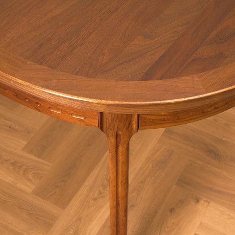 Swedish round dining table in walnut by Nils Jonsson for Troeds