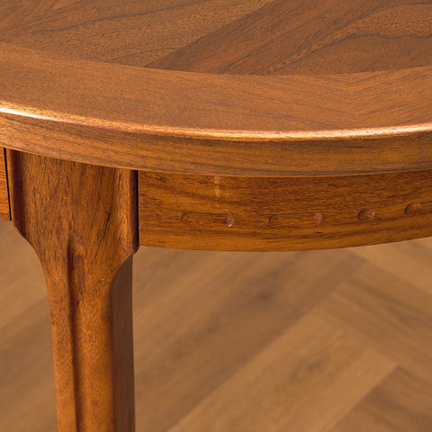 Swedish round dining table in walnut by Nils Jonsson for Troeds