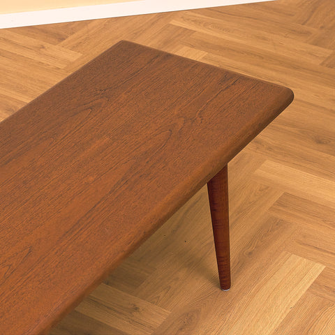 Danish coffee table in teak by Jacob Nielsen & Sonner Møbelfabrik