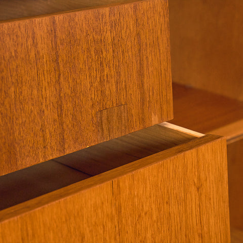 Swedish bookshelf in teak and beech