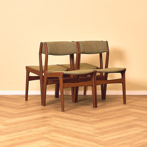 Danish set of 4 dining chairs in teak by Erik Buch for Nova Stolefabrik