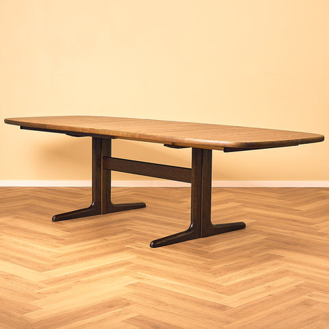 Danish dining table in smoked oak by Skovby