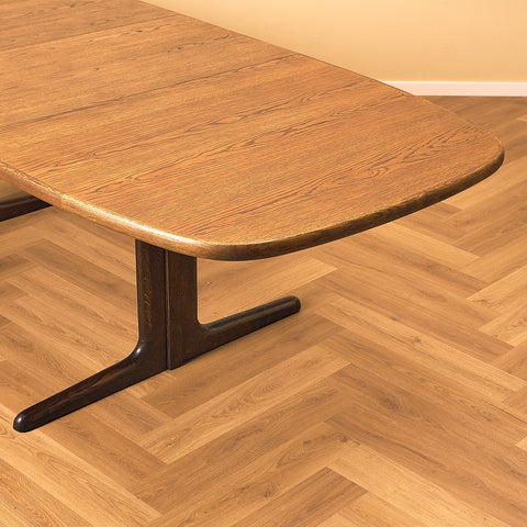 Danish dining table in smoked oak by Skovby