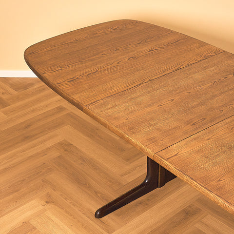 Danish dining table in smoked oak by Skovby