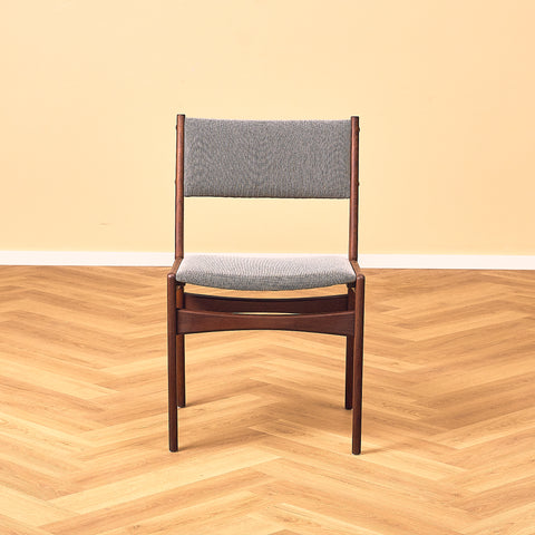 Danish dining chairs in walnut by Poul M. Volther for Frem Røjle