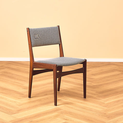 Danish dining chairs in walnut by Poul M. Volther for Frem Røjle