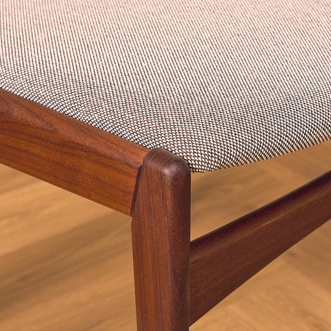 Danish dining chairs in walnut by Poul M. Volther for Frem Røjle
