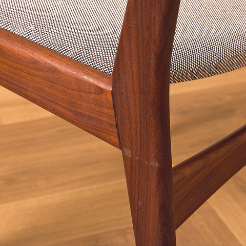 Danish dining chairs in walnut by Poul M. Volther for Frem Røjle