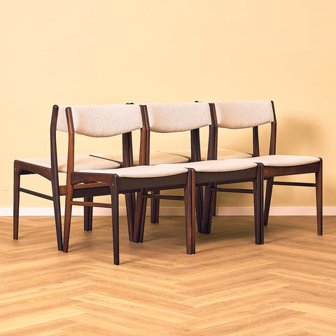 Danish dining chairs in solid Santos rosewood by N&K Bungaard Rasmussen for Thorsøe Møbelfabrik