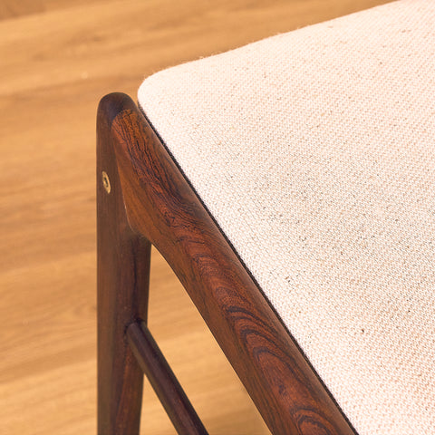 Danish dining chairs in solid Santos rosewood by N&K Bungaard Rasmussen for Thorsøe Møbelfabrik