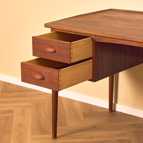 Danish writing desk in dark teak