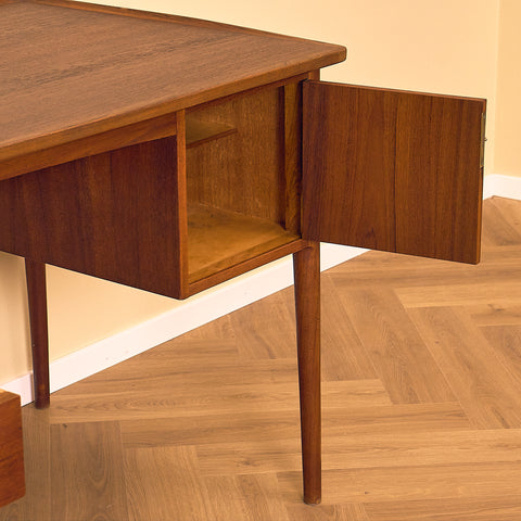 Danish writing desk in dark teak