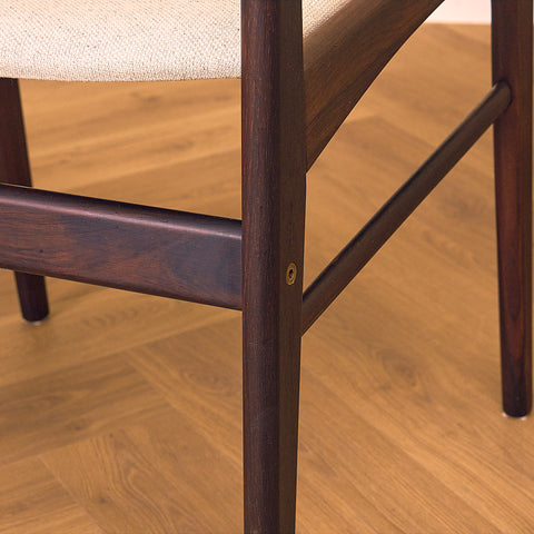 Danish dining chairs in solid Santos rosewood by N&K Bungaard Rasmussen for Thorsøe Møbelfabrik