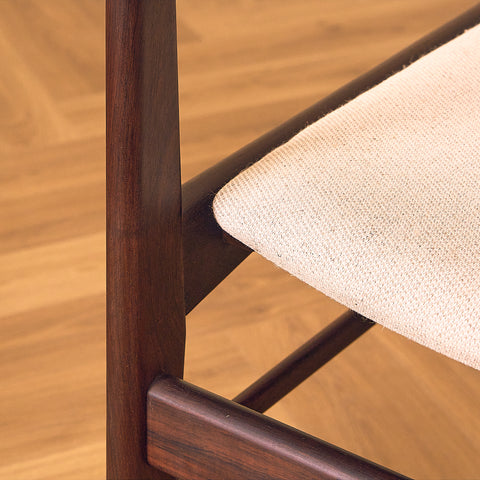 Danish dining chairs in solid Santos rosewood by N&K Bungaard Rasmussen for Thorsøe Møbelfabrik