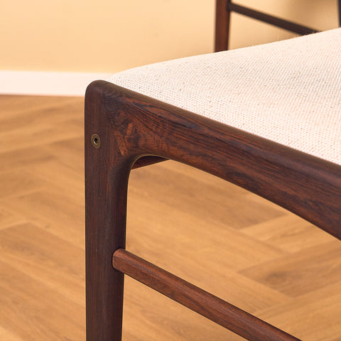 Danish dining chairs in solid Santos rosewood by N&K Bungaard Rasmussen for Thorsøe Møbelfabrik