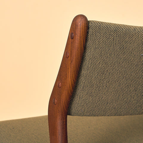 Danish dining chairs in solid walnut by Erik Buch for Chr. Christensen Møbelfabrik
