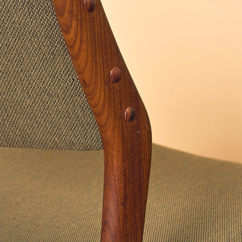 Danish dining chairs in solid walnut by Erik Buch for Chr. Christensen Møbelfabrik
