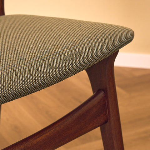 Danish dining chairs in solid walnut by Erik Buch for Chr. Christensen Møbelfabrik