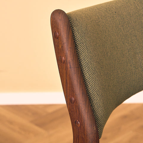 Danish dining chairs in solid walnut by Erik Buch for Chr. Christensen Møbelfabrik