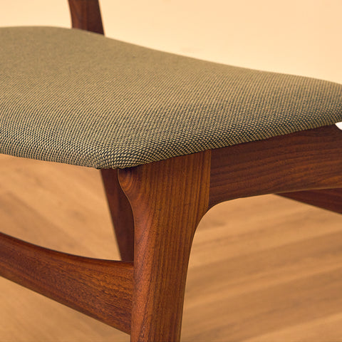 Danish dining chairs in solid walnut by Erik Buch for Chr. Christensen Møbelfabrik