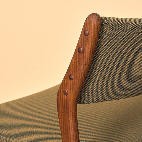 Danish dining chairs in solid walnut by Erik Buch for Chr. Christensen Møbelfabrik