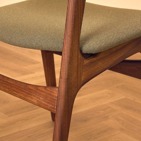 Danish dining chairs in solid walnut by Erik Buch for Chr. Christensen Møbelfabrik