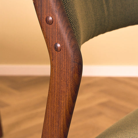 Danish dining chairs in solid walnut by Erik Buch for Chr. Christensen Møbelfabrik