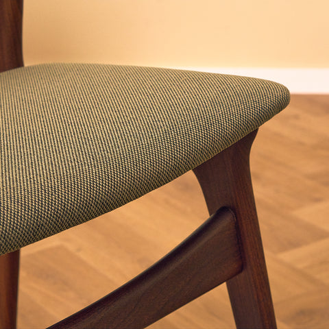Danish dining chairs in solid walnut by Erik Buch for Chr. Christensen Møbelfabrik
