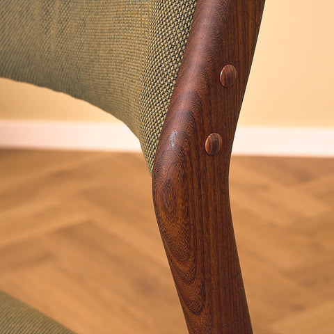 Danish dining chairs in solid walnut by Erik Buch for Chr. Christensen Møbelfabrik