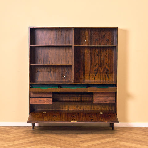 Danish Santos rosewood bookshelf by Omann Jun A/S