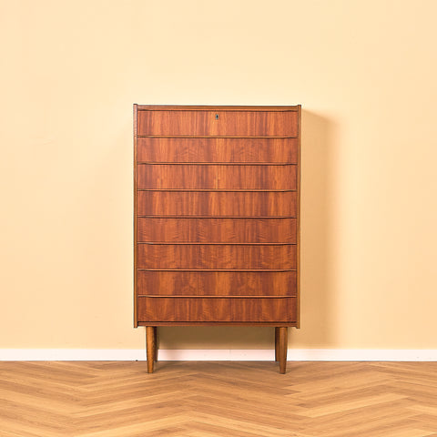 Vintage Tall Chest of Drawers in Teak, Denmark 1950s