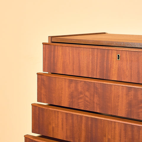 Vintage Tall Chest of Drawers in Teak, Denmark 1950s