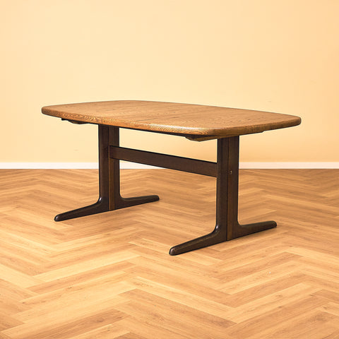 Danish oval dining table in smoked oak by Skovby