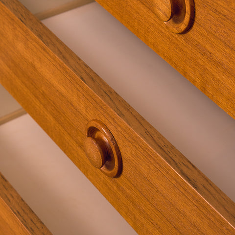 Swedish small chest of drawers in teak and beech