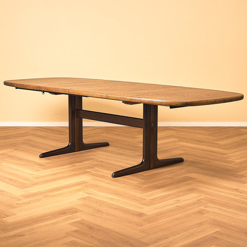 Danish oval dining table in smoked oak by Skovby