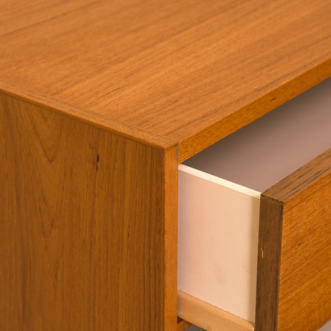 Swedish small chest of drawers in teak and beech