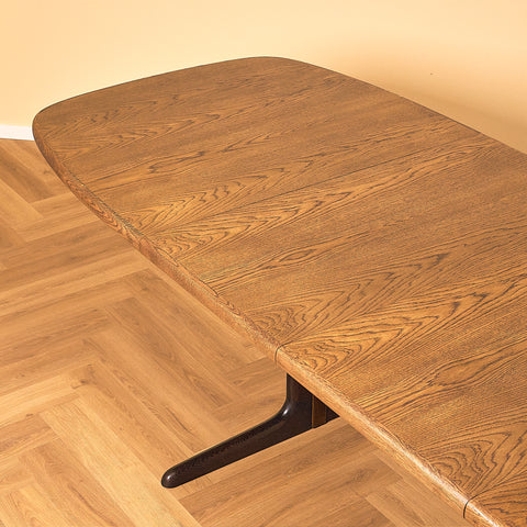 Danish oval dining table in smoked oak by Skovby