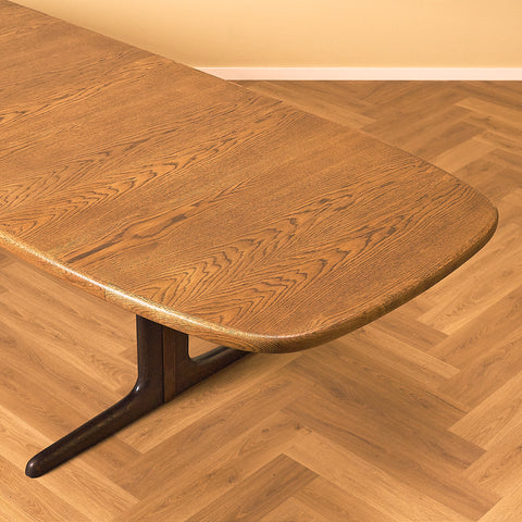 Danish oval dining table in smoked oak by Skovby