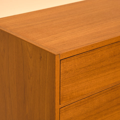 Swedish small chest of drawers in teak and beech