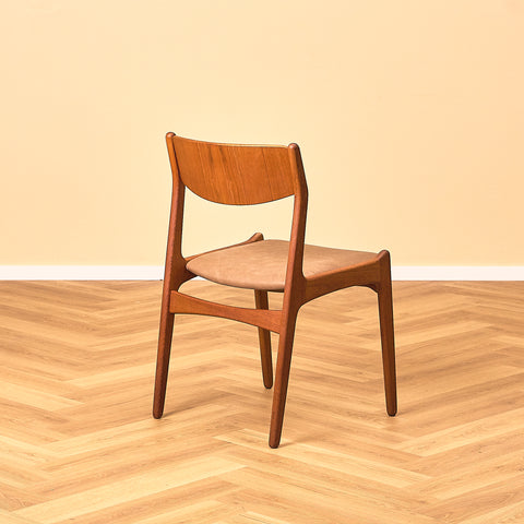 Sorø Stolefabrik Teak Dining Chair with Leather Seat, back view